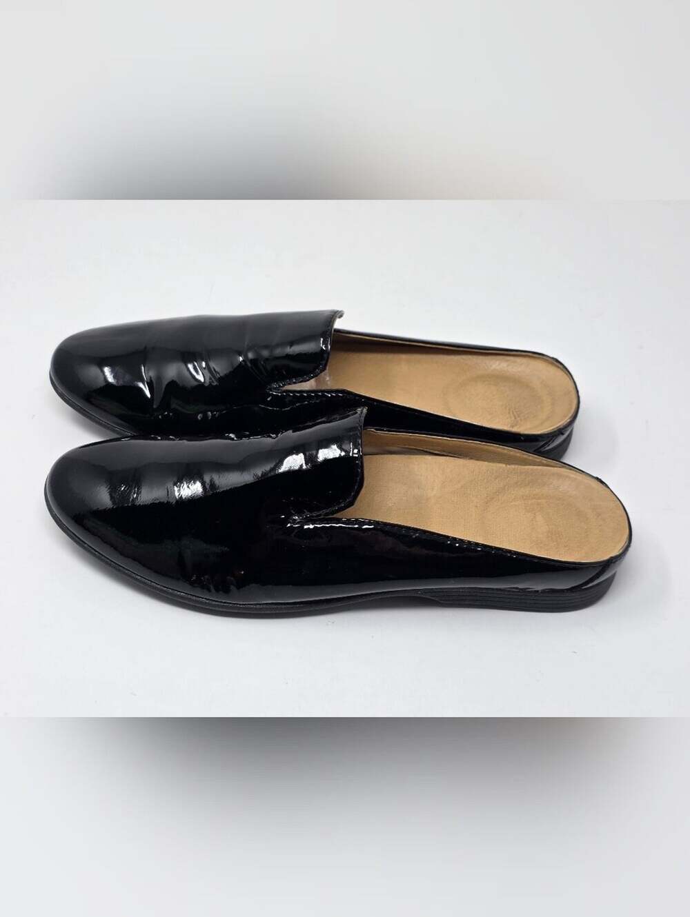 Dansko Lexie Black Patent leather slip on mules casual shoes Size 39 Great Condi